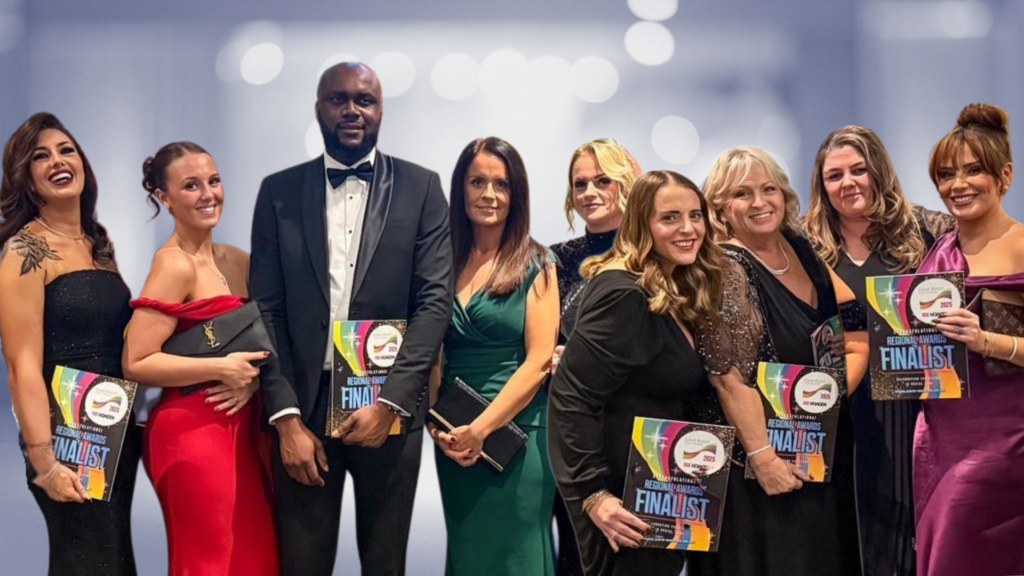 Komplex Community and Komplex Care staff celebrating recognition at the Great British Care Awards 2025